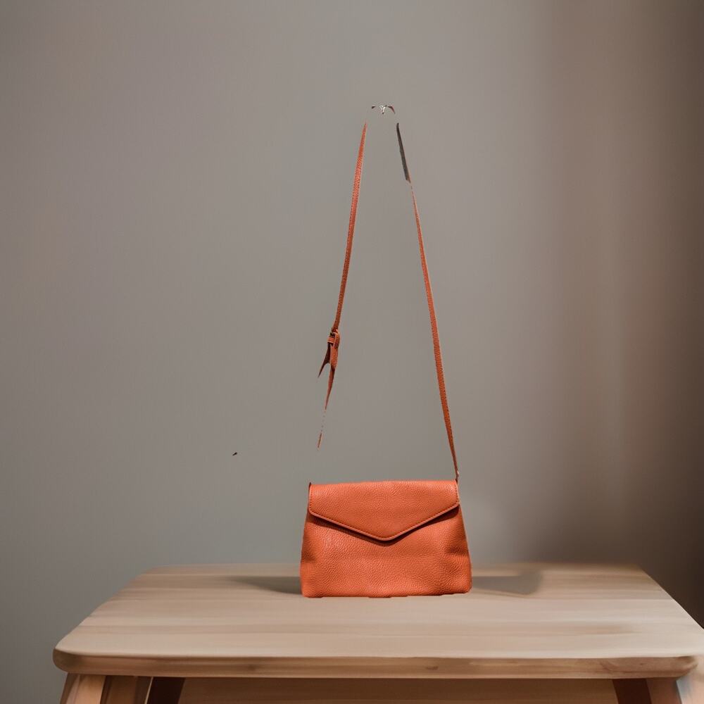 Universal Threads Orange Faux Leather Small Flap Magnetic Casual Crossbody Bag